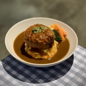 Pork Hamburger Steak served with Signature Sauce and Flavoured Rice 👨🏻‍🍳👍🏼
