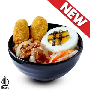 Super Bowl Menchi Katsu 1 (Chicken Teriyaki)