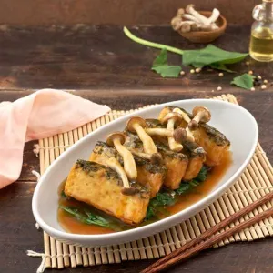 Tahu Dengan Jamur Shimeji