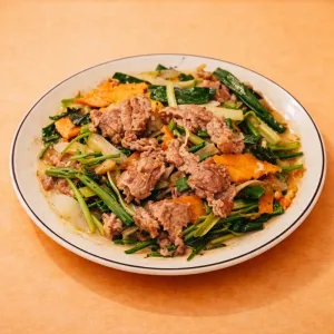 Bò xào cần tỏi