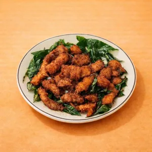 Ba chỉ chiên lá mắc mật