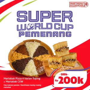 Super World Cup Pemenang (Pizza Klasik 4 Varian + Martabak CKW)