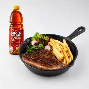 STRIPLOIN STEAK 200GR + TEH PUCUK HARUM
