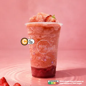 (M) Fresh Strawberry Slushie (Dong Ding Oolong Tea)