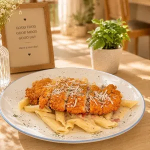 Penne Chicken Katsu Carbonara
