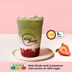(M) Strawberry Matcha Fresh Milk