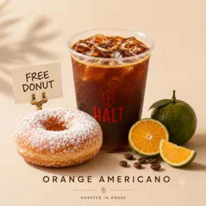 Orange Americano (FREE DONUT)