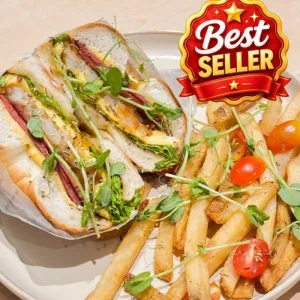 Hunter's Bacon Bagel Meal with fries 👍