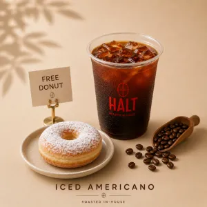 Iced Americano (FREE DONUT)