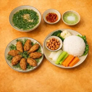 Cơm suất chả cá chiên Bếp Tự Tâm