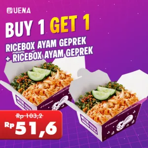 B1G1 Ricebox Ayam Geprek + Ricebox Ayam Geprek