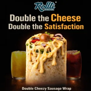 Double Cheese Sausage Rollti