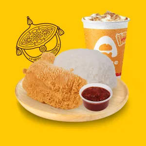 Fried Chicken Leg with Rice Set